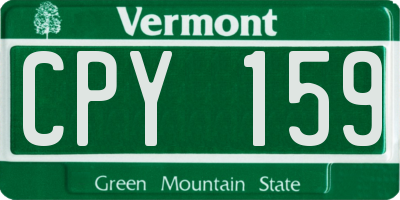 VT license plate CPY159