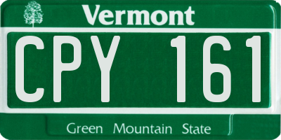 VT license plate CPY161