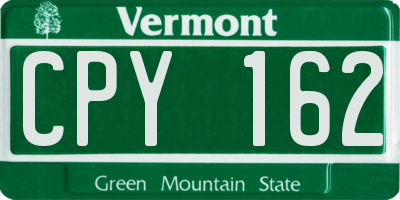 VT license plate CPY162