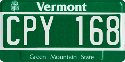 VT license plate CPY168