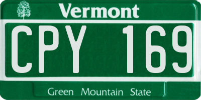 VT license plate CPY169
