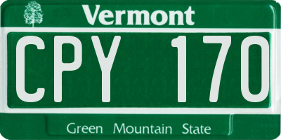 VT license plate CPY170