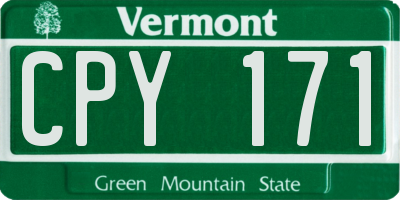 VT license plate CPY171