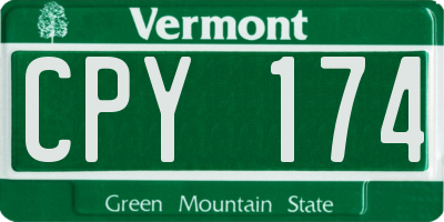 VT license plate CPY174