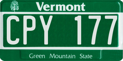 VT license plate CPY177