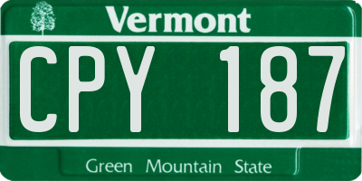 VT license plate CPY187