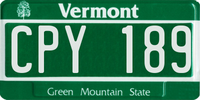 VT license plate CPY189