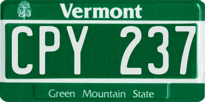 VT license plate CPY237