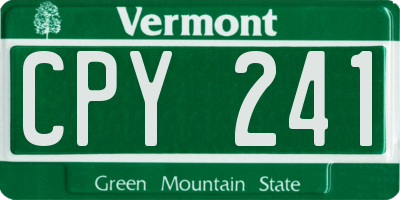 VT license plate CPY241