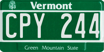 VT license plate CPY244