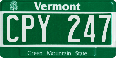 VT license plate CPY247