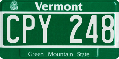 VT license plate CPY248