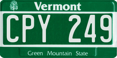 VT license plate CPY249
