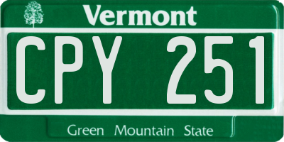 VT license plate CPY251
