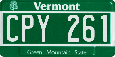 VT license plate CPY261