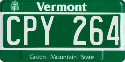 VT license plate CPY264