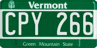VT license plate CPY266