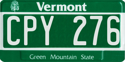 VT license plate CPY276