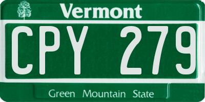 VT license plate CPY279