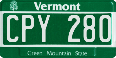 VT license plate CPY280