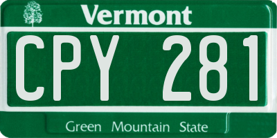 VT license plate CPY281