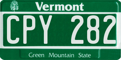 VT license plate CPY282
