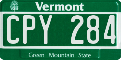 VT license plate CPY284