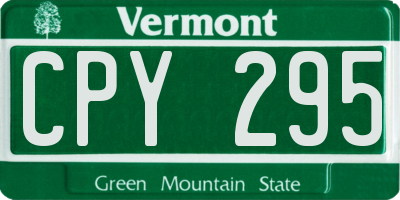 VT license plate CPY295