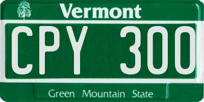 VT license plate CPY300