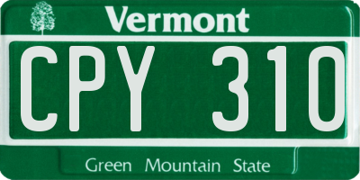 VT license plate CPY310