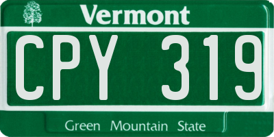 VT license plate CPY319