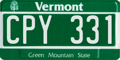 VT license plate CPY331