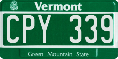 VT license plate CPY339