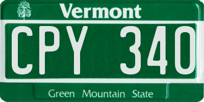 VT license plate CPY340