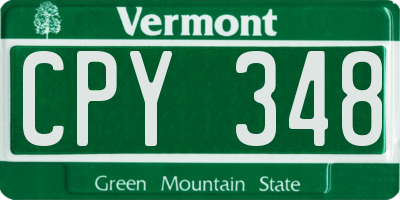 VT license plate CPY348