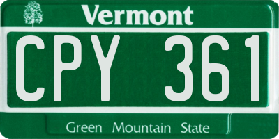 VT license plate CPY361