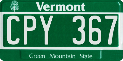 VT license plate CPY367