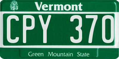 VT license plate CPY370
