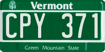 VT license plate CPY371