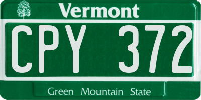 VT license plate CPY372