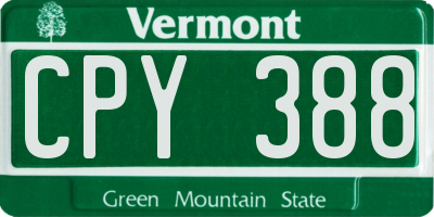 VT license plate CPY388