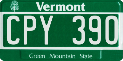 VT license plate CPY390