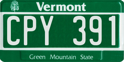 VT license plate CPY391