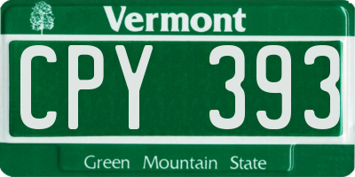 VT license plate CPY393