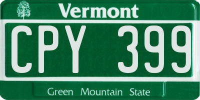 VT license plate CPY399
