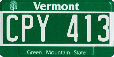 VT license plate CPY413
