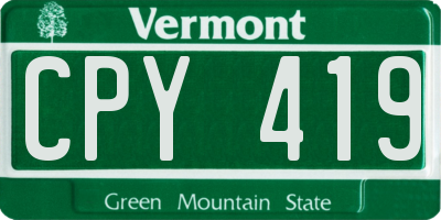 VT license plate CPY419