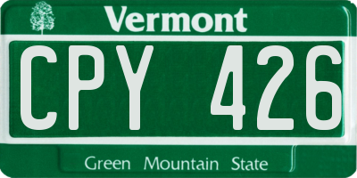 VT license plate CPY426