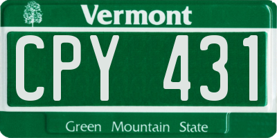 VT license plate CPY431