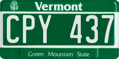 VT license plate CPY437